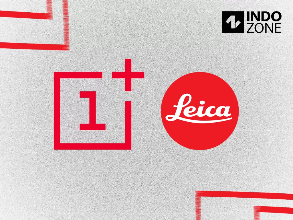Ilustrasi logo perusahaan OnePlus dan Leica (Ilustrasi/INDOZONE/Ferry Andika)