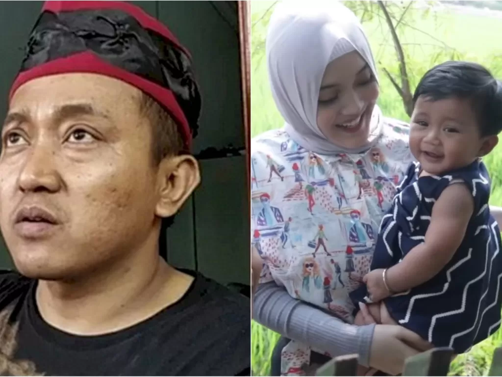 Kiri: Suami Lina Jubaidah, Teddy Pardiyana. (ANTARA/Bagus Ahmad Rizaldi). Kanan: Anak Sule bermain dengan Bintang. (YouTube/Putri Delina)
