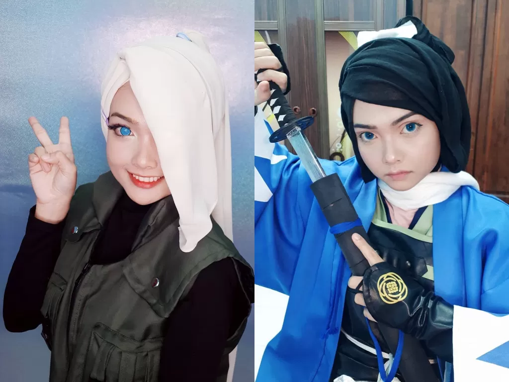 Gadis berusia 24 tahun ini gunakan hijab saat cosplay jadi karakter anime. (Photo/Instagram/@miisa_mhc)