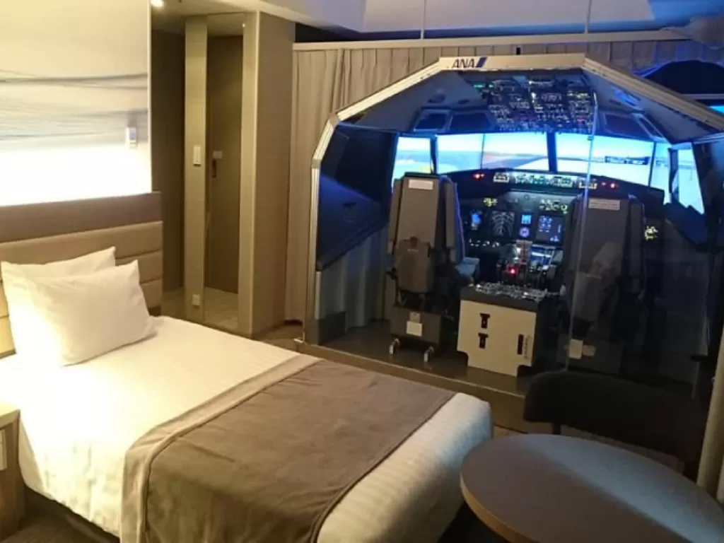 Hotel dengan simulator pesawat di Jepang. (asiaone.com)
