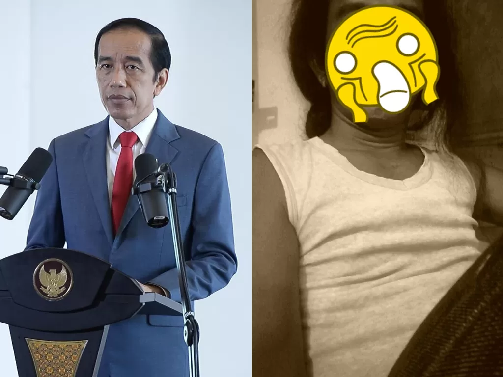 Pria viral mirip Jokowi. (Facebook/Imron Gondrong)