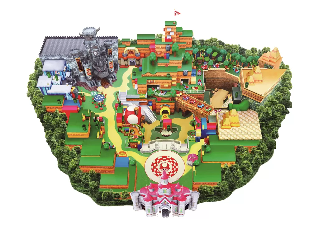 Ilustrasi peta taman hiburan Super Nintendo World di Jepang (photo/Dok. Nintendo)