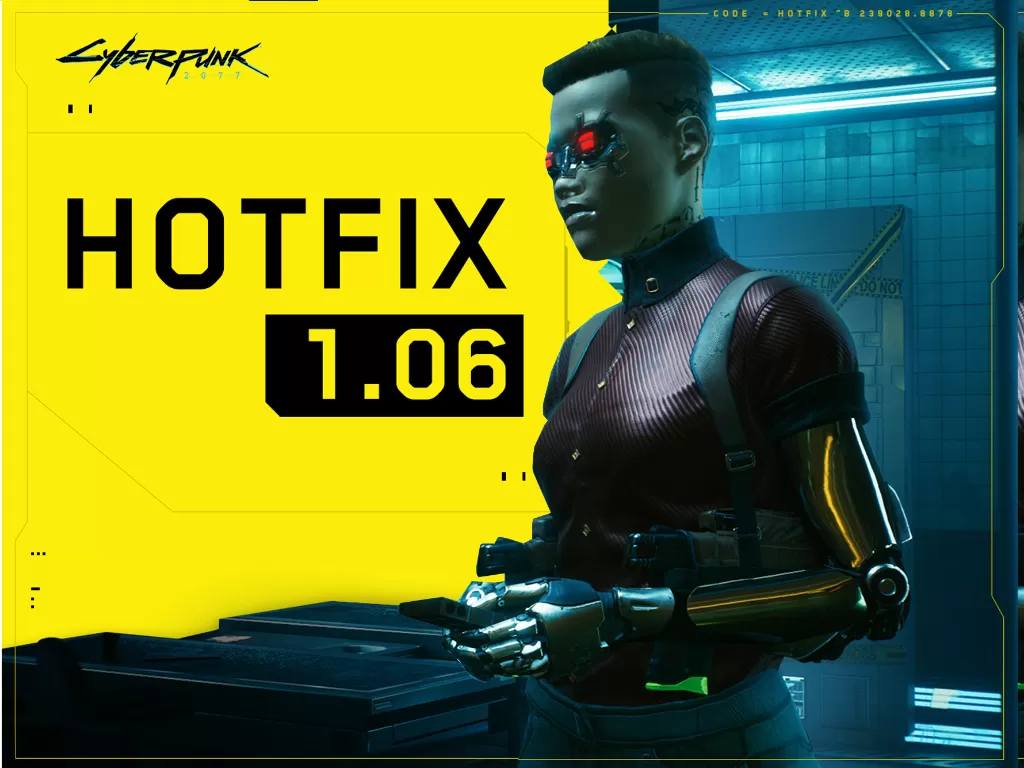Ilustrasi Hotfix 1.06 untuk game Cyberpunk 2077 buatan CDPR (photo/Dok. CD Projekt Red)