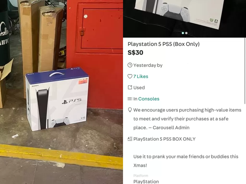 Pria Singapura yang menjual kotak PS5 dengan harga Rp300 ribu (photo/Facebook/Leslie Koh)