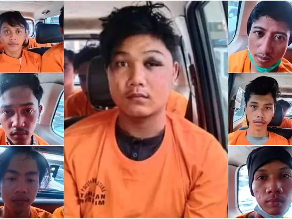 7 begal yang bunuh Andika Putra Prananda (16) di Bekasi pakai celurit. (Instagram)