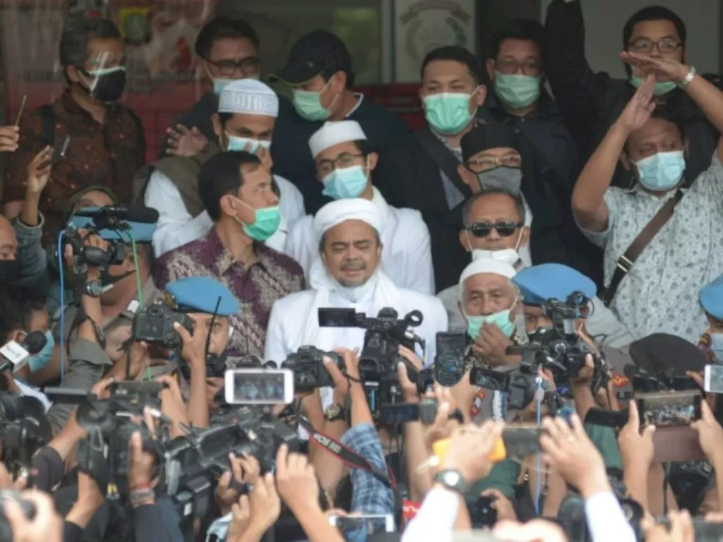 Habib Rizieq Shihab di Polda Metro Jaya, Jakarta. (Foto: Forum Wartawan Polri)