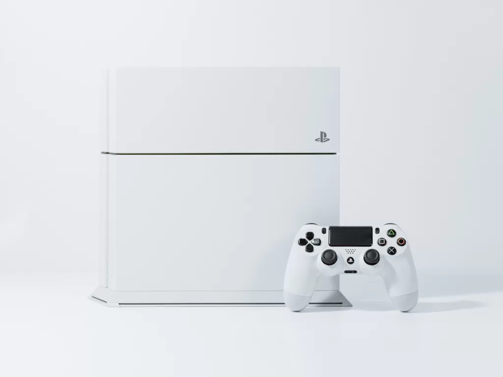 Tampilan console PlayStation 4 dengan warna Glacier White (photo/Unsplash/Norbert Levajsics)
