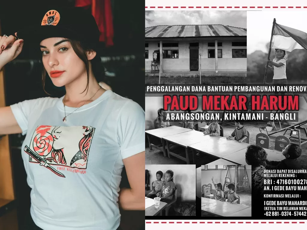 Nora Alexandra galang dana untuk renovasi sebuah PAUD di Bali (Instagram/ncdpapl)