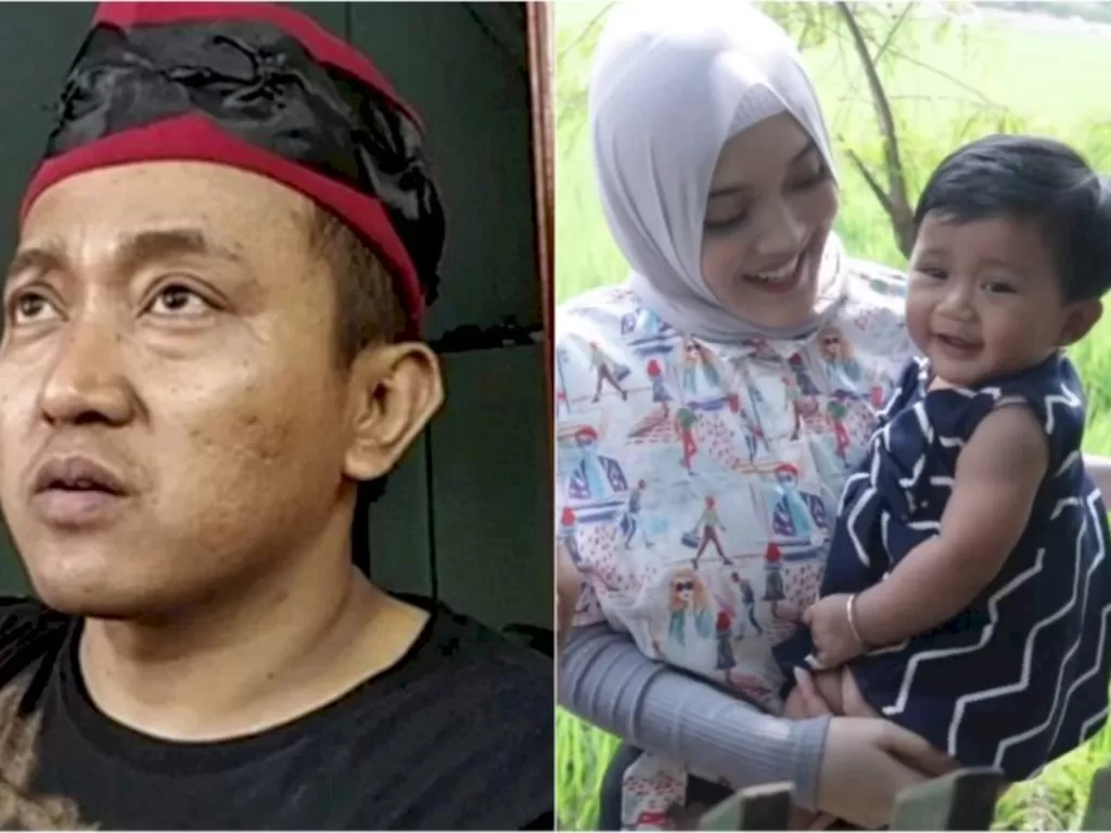 Kiri: Suami Lina Jubaidah, Teddy Pardiyana. (ANTARA/Bagus Ahmad Rizaldi). Kanan: Anak Sule bermain dengan Bintang. (YouTube/Putri Delina