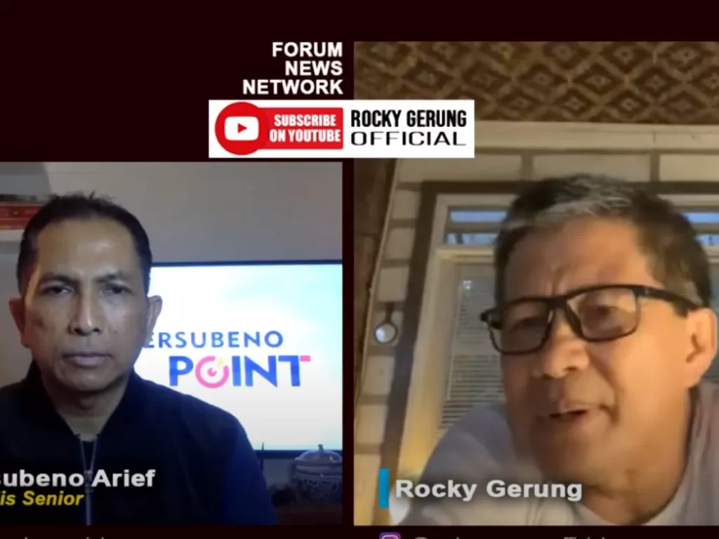 Hersubeno Arief dan Rocky Gerung (Youtube/ Rocky Gerung Official)