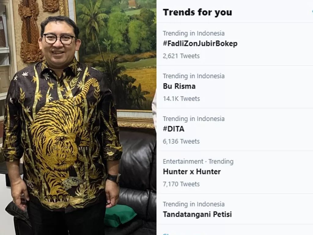 Fadli Zon Trending di Twitter Gara-gara Like Video Porno - Indozone News