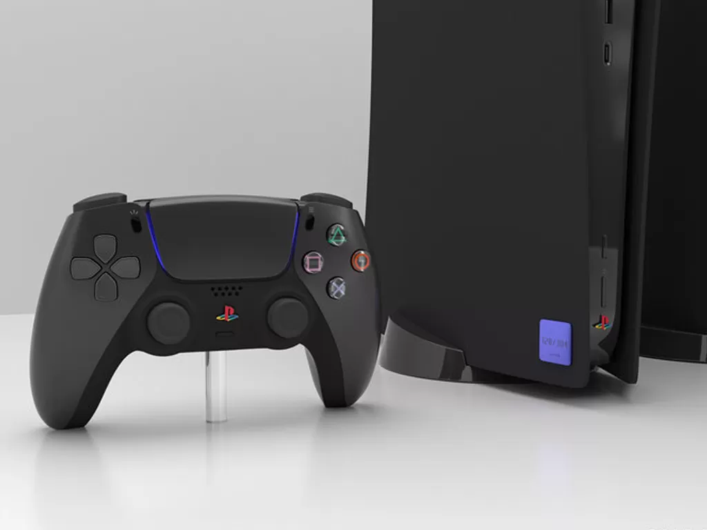 Tampilan console PlayStation 5 edisi retro berwarna hitam (photo/SUP3R5)