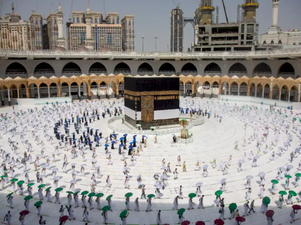 Pelaksanaan ibadah Haji 2020 di tengah pandemi virus corona. (Saudi Ministry Media of Saudi via REUTERS)