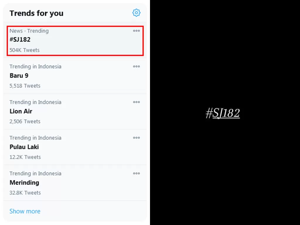 Tagar #SJ182 trending di media sosial. (Photo/Twitter/Instagram/@ndh.yu)