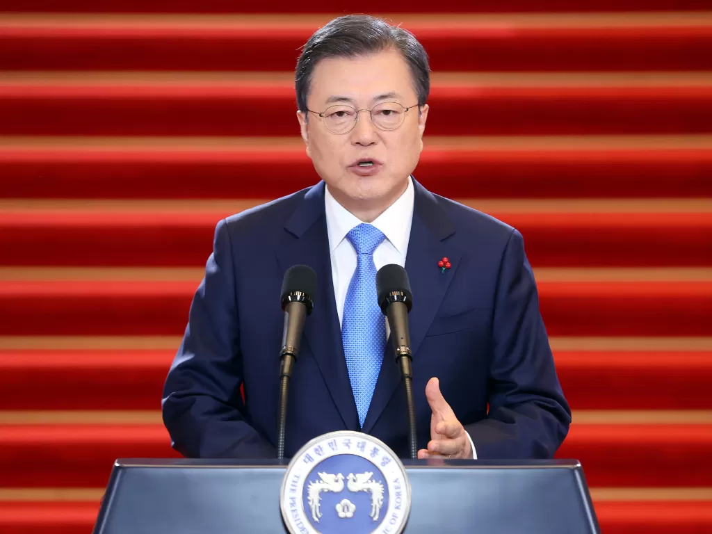 Presiden Korea Selatan Moon Jae-in (Yonhap/via REUTERS).
