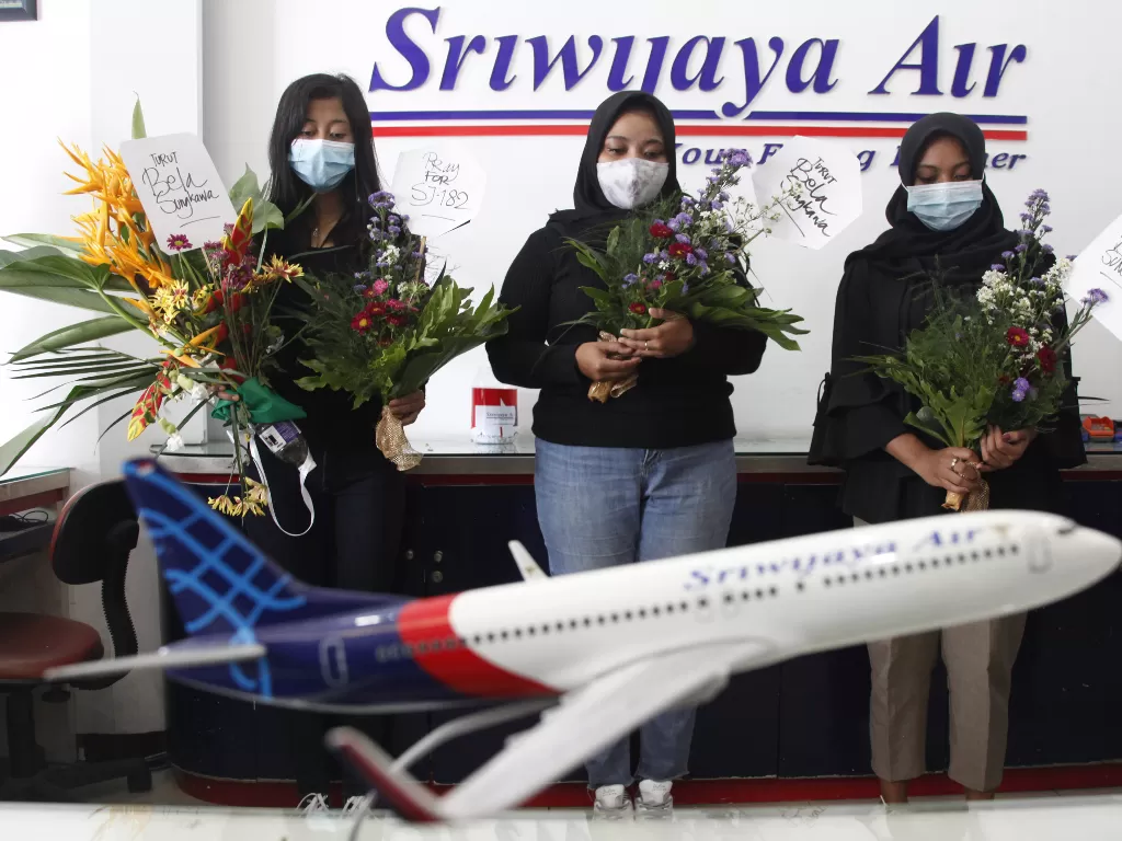 Ilustrasi pesawat Sriwijaya Air SJ-182 yang alami kecelakaan. (photo/Ilustrasi/ANTARA FOTO/Maulana Surya)