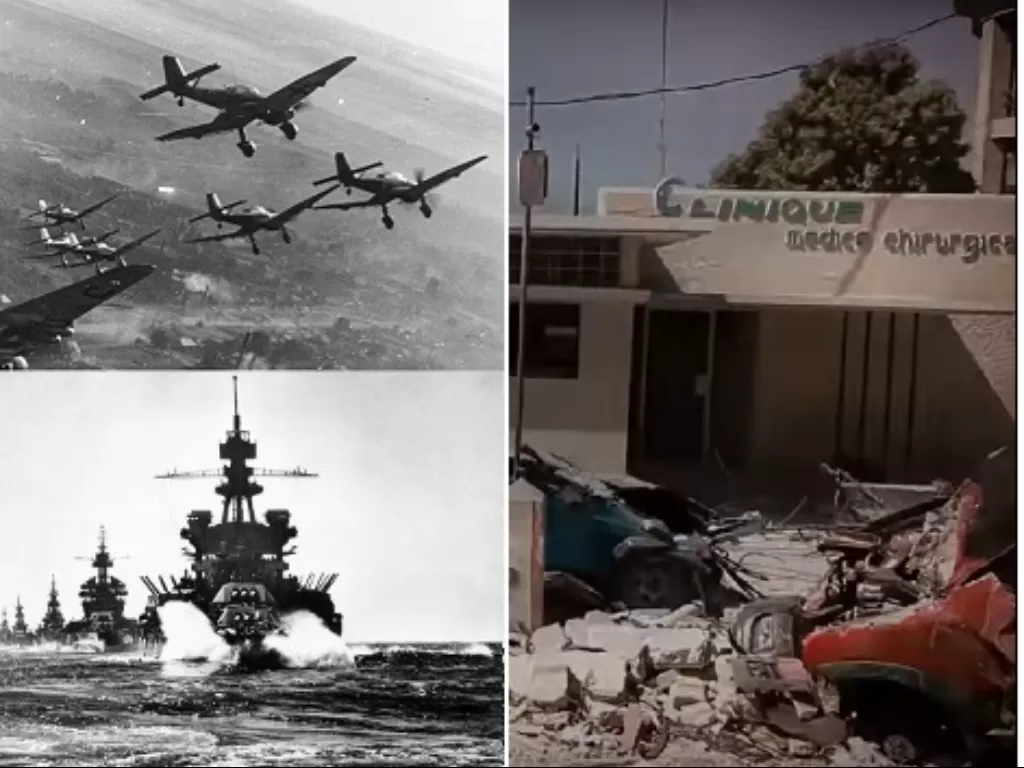 Ilustrasi Perang Dunia II serangan Rusia (Wikipedia), Gempa Bumi di Haiti. (Youtube)