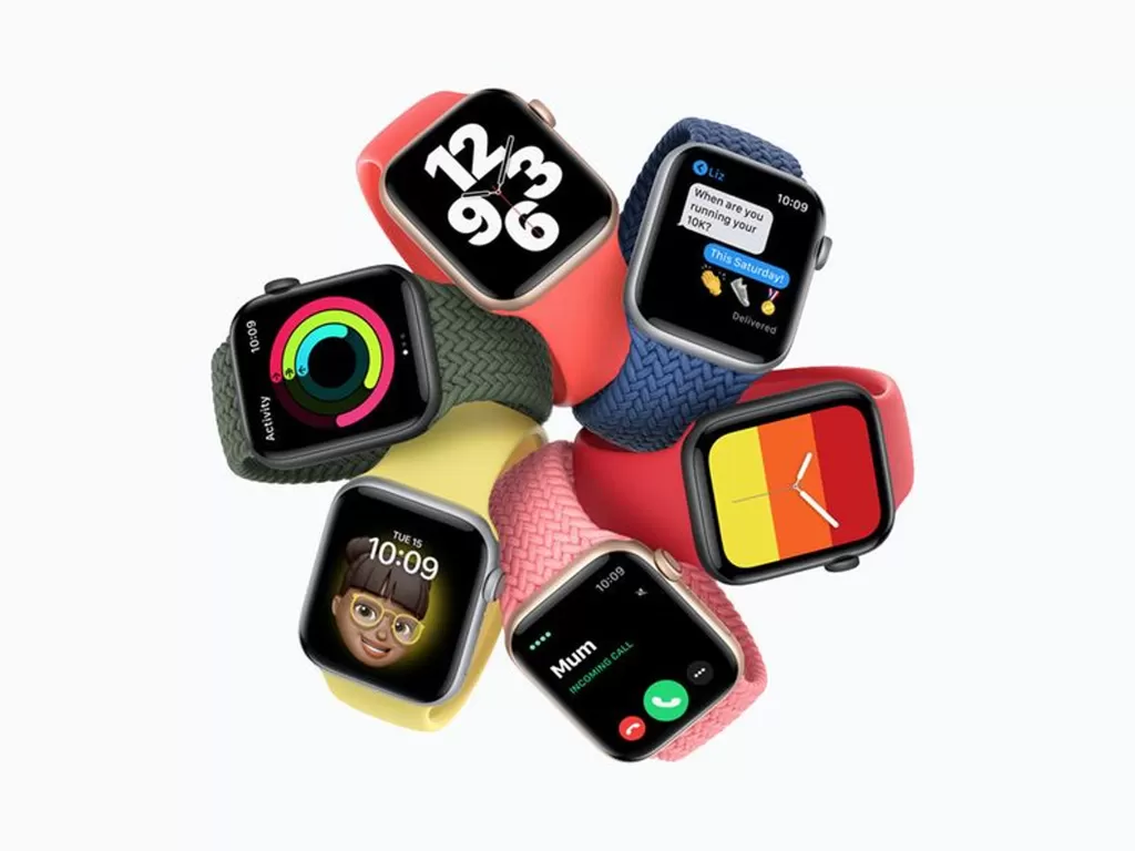 Tampilan smartwatch Apple Watch Series 6 dengan beberapa varian warna (photo/Apple)