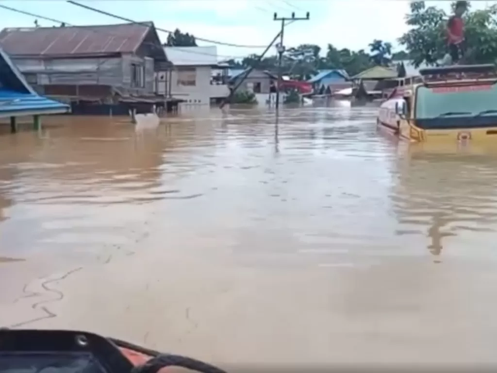 Situasi banjir di Kabupaten Banjar (Tangkapan Video BPBD Banjar)