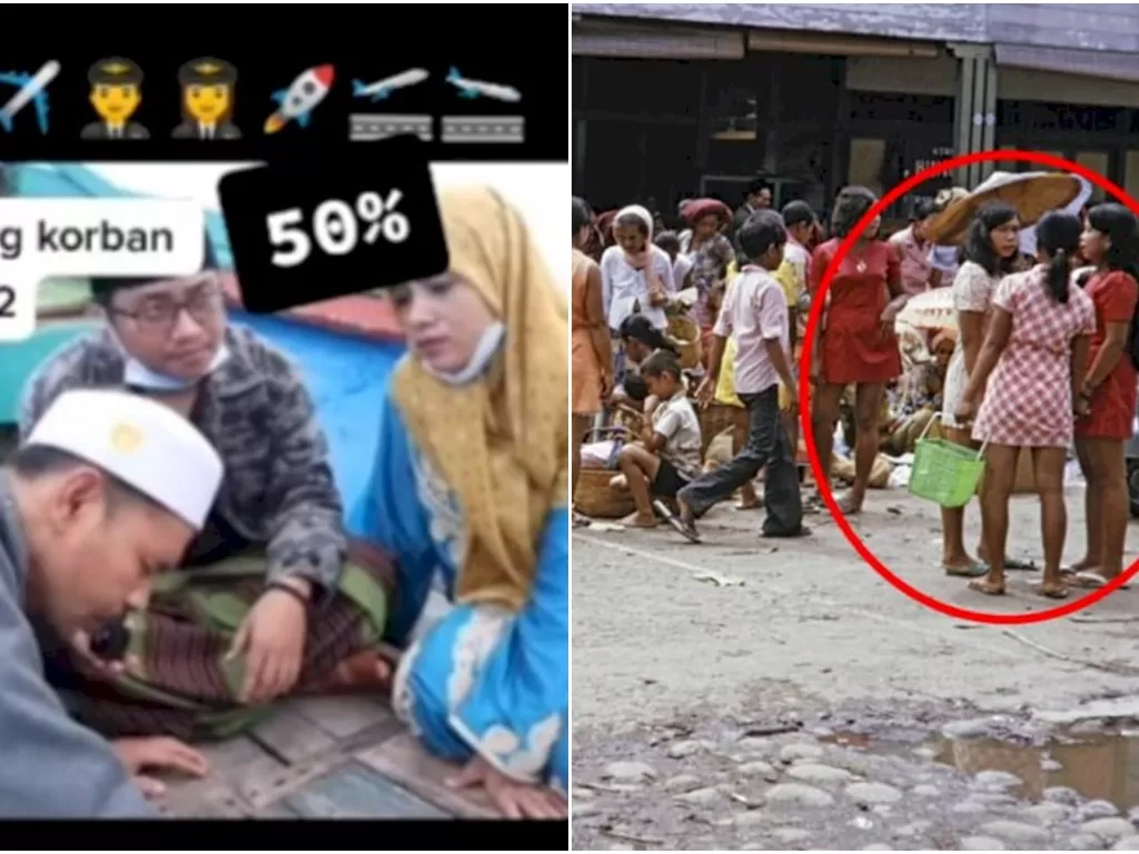 Kiri: Pria kerasukan korban Sriwijaya Air SJ-182 viral (Tiktok). Kanan: Foto jadul di Pancur Batu. (Instagram@/perfectlifeid)