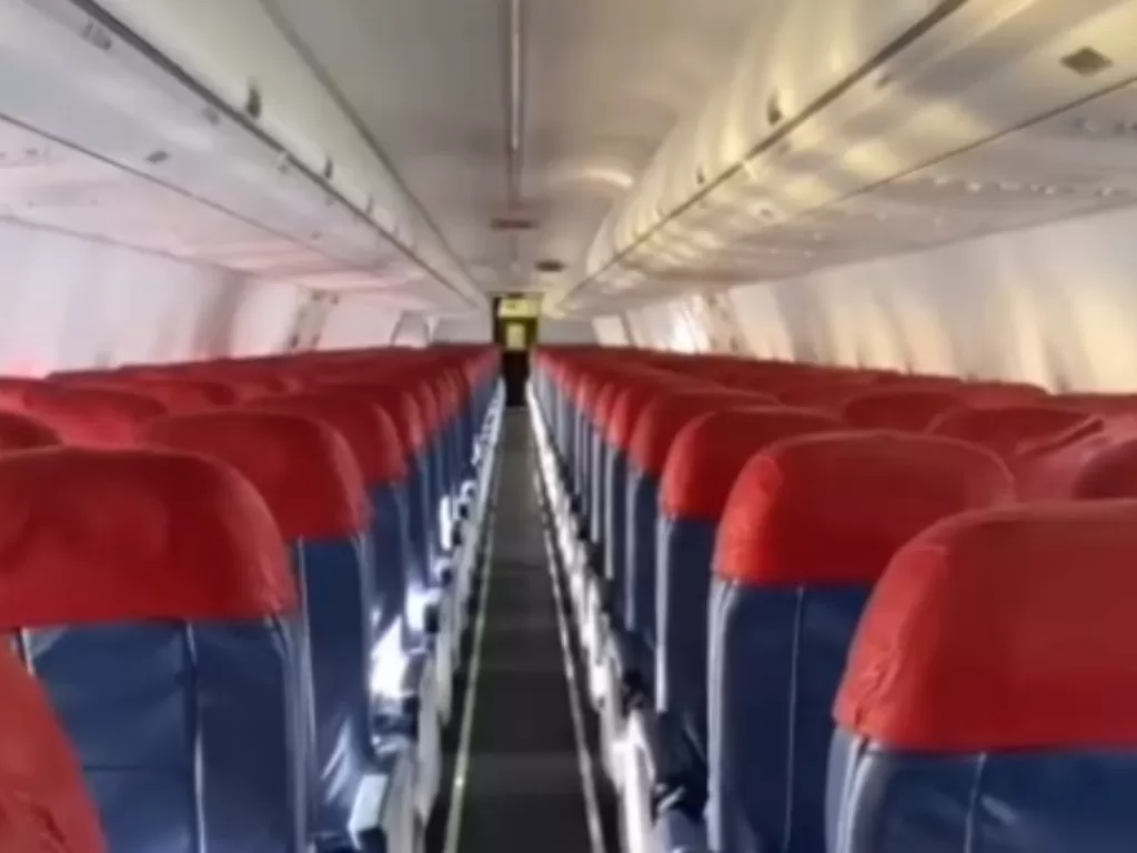 Pesawat Lion Air kosong penumpang viral (Tiktok)