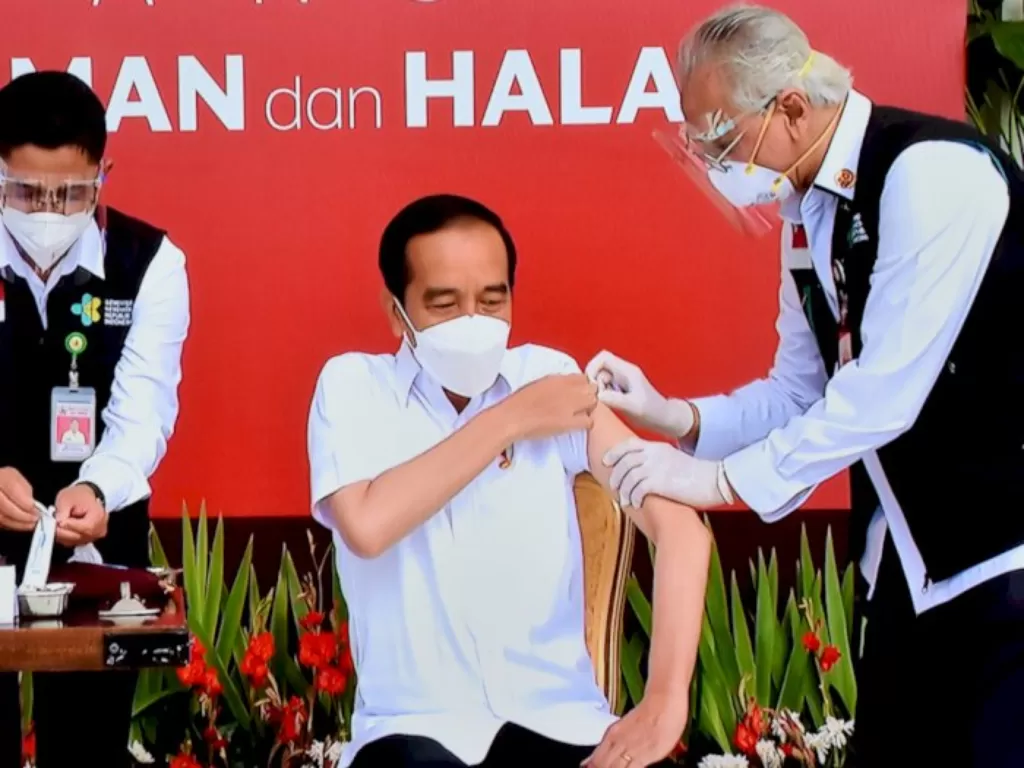 Presiden Jokowi saat suntik vaksin sinovac. (Foto/Setkab.go.id)