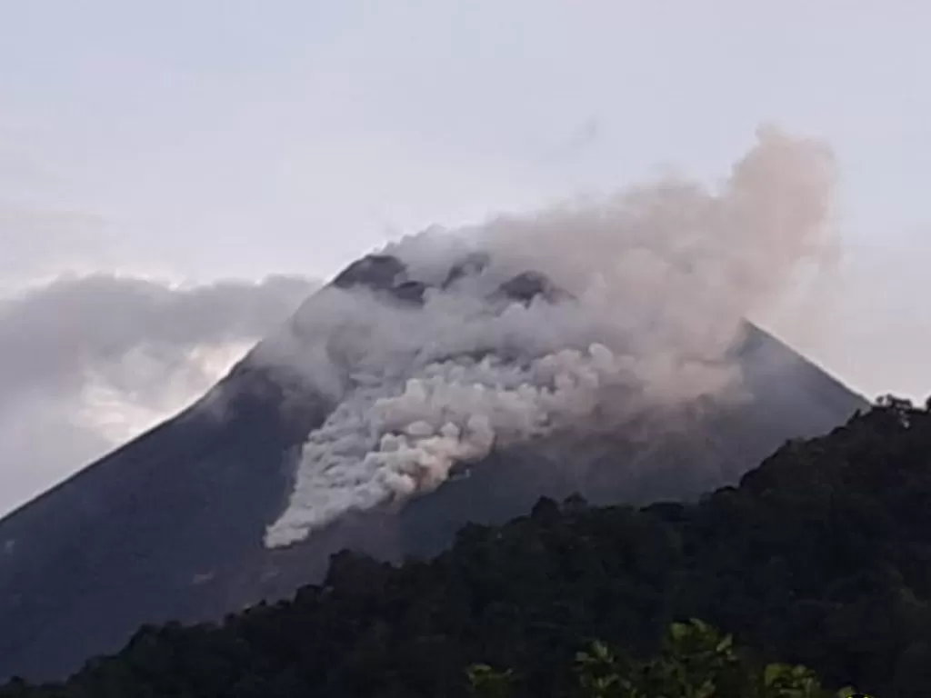 Kondisi Gunung Merapi, pada Senin (18/1/2021). (Badan Geologi PVMBG/BPPTKG)