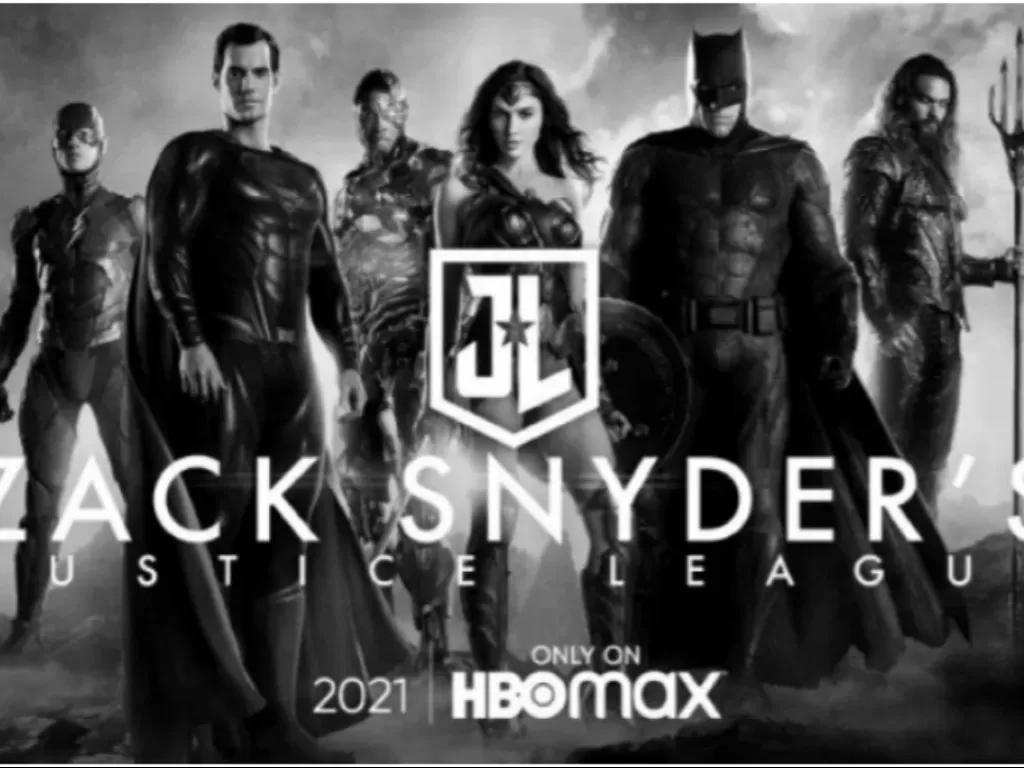 Tampilan poster film Justice League Snyder Cut. (photo/Dok. ANTARA/HBO Max)