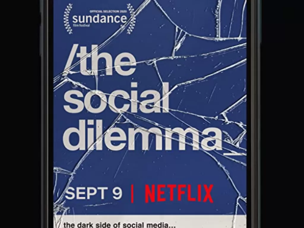 Tampilan poster film dokumenter The Social Dilemma. (photo/Dok. IMDB)
