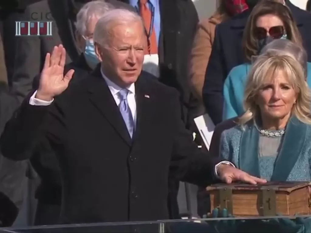 Joe Biden saat pengambilan sumpah. (Foto: Tangkapan Layar Youtube/@Joe Biden)