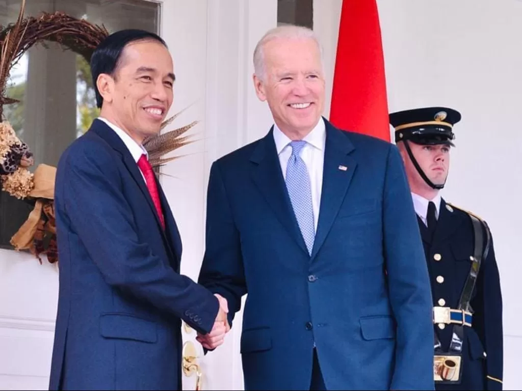 Presiden Jokowi saat bertemu dengan Joe Biden. (Instagram)