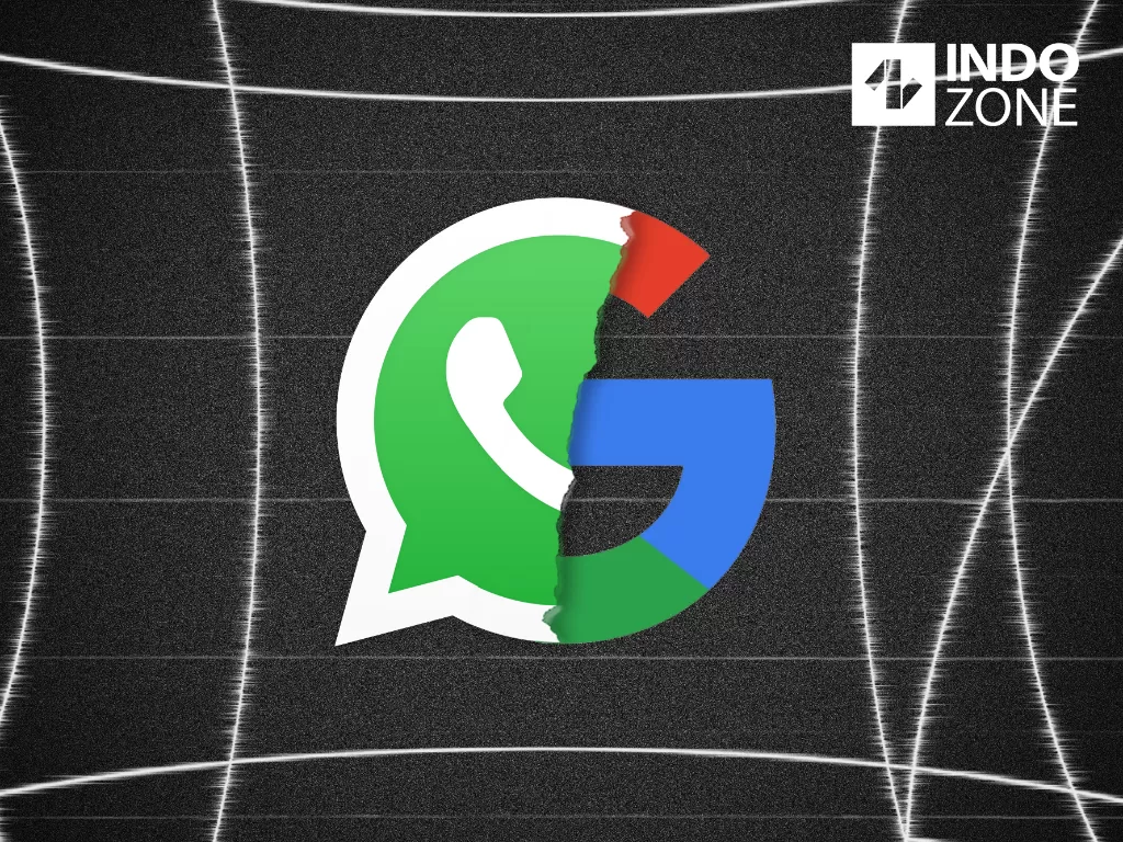 Ilustrasi logo WhatsApp dan juga Google (Ilustrasi/INDOZONE/Ferry Andika)