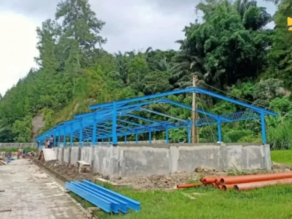 Pembangunan Instalasi Pengelolaan Air Limbah (IPAL) di kawasan Danau Toba oleh Kementerian PUPR. (ANTARA/HO-Kementerian PUPR)