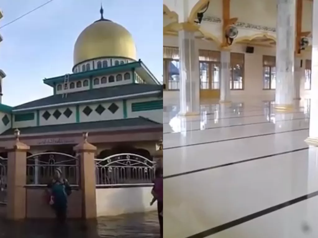 Masjid di Kalimantan Selatan tetap kering (Youtube/Ahmad Bungas)