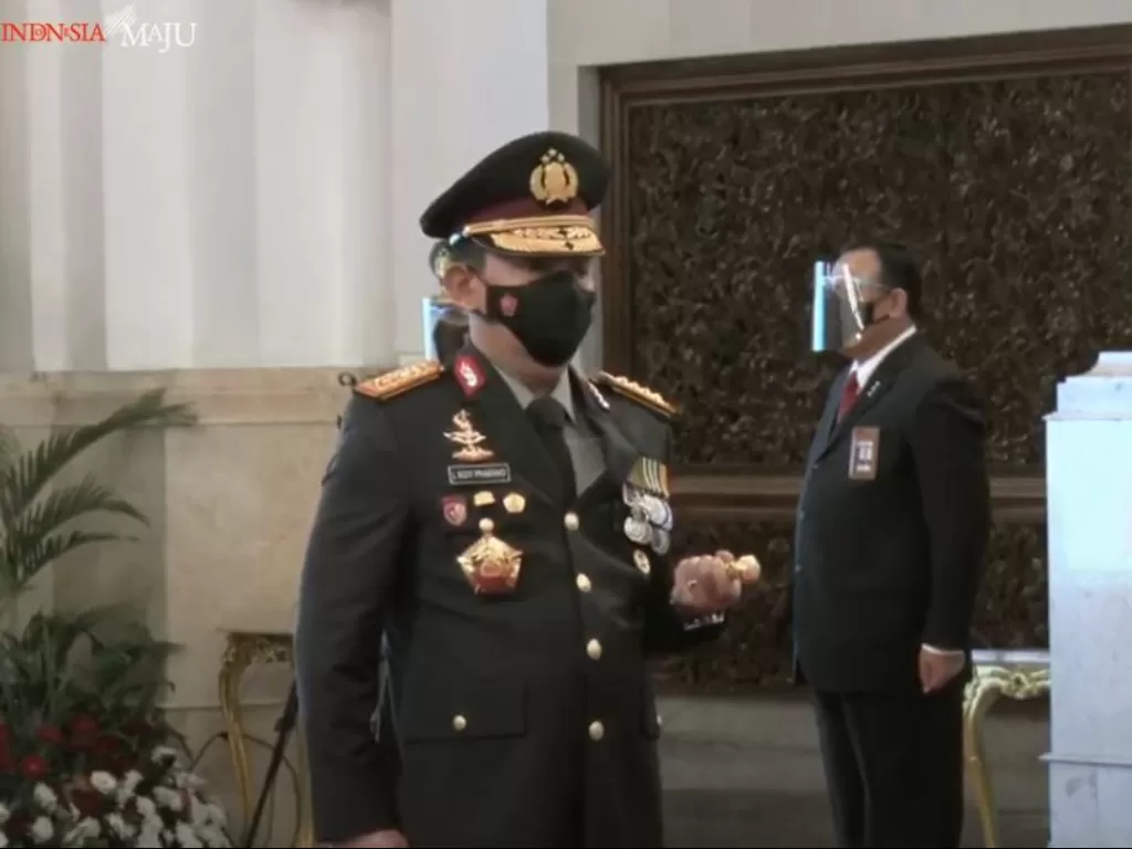 Pelantikan Kapolri Jenderal Listyo Sigit Prabowo oleh Presiden Joko Widodo (Jokowi) di Istana Negara, Jakarta, Rabu (27/1/2021). (Tangkapan Layar Youtube Sekretariat Presiden)