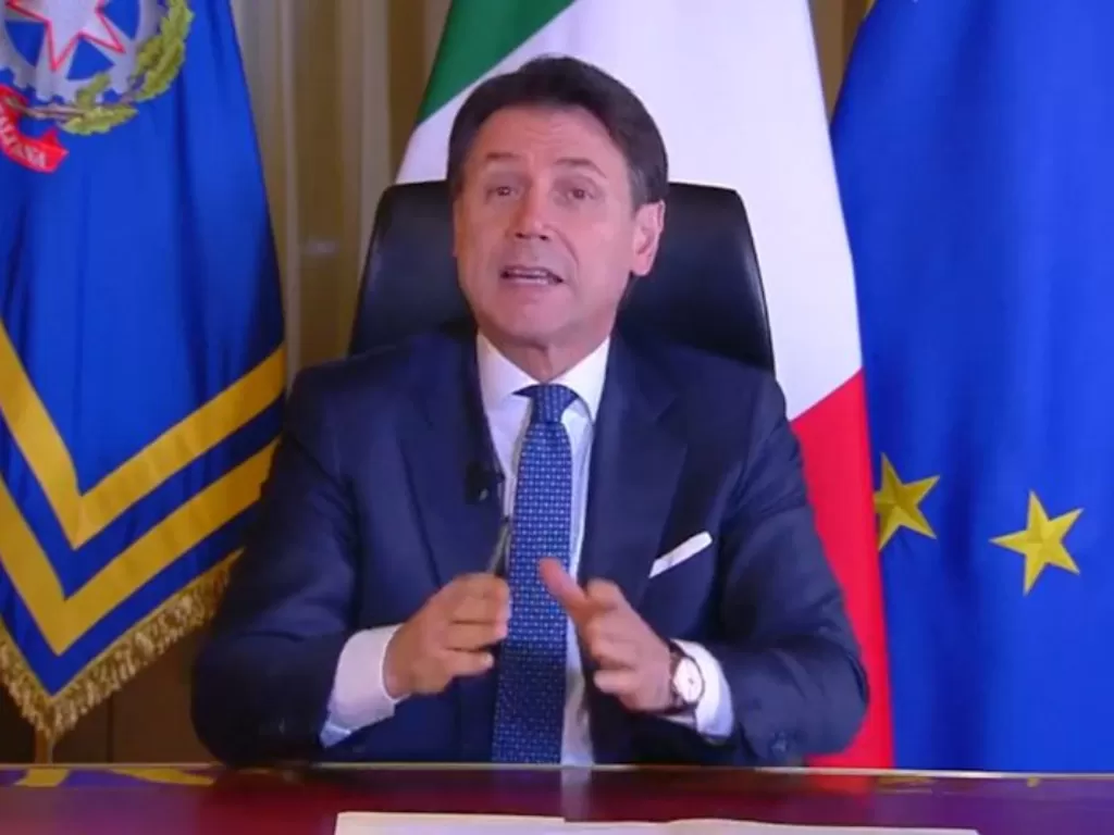 Dokumentasi Perdana Menteri Italia Giuseppe Conte. (ANTARA/Screenshot video Facebook)