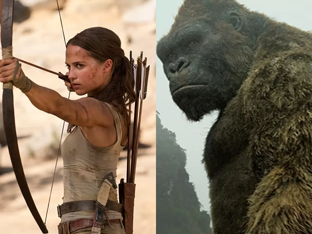 Tampilan film 'Tomb Raider' (kiri) dan 'Kong: Skull Island' (kanan). (photo/Dok. IMDB)
