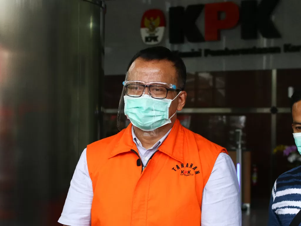 Mantan Menteri KKP, Edhy Prabowo. (photo/ANTARA FOTO/Rivan Awal Lingga)