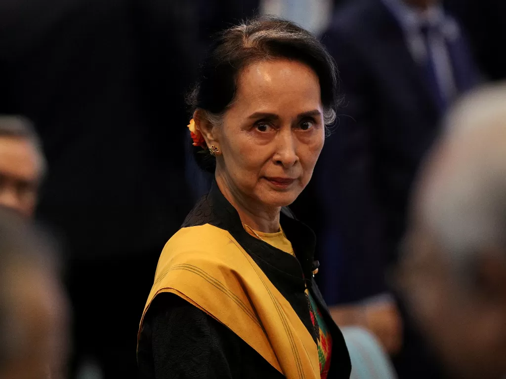 Pemimpin Myanmar Aung San Suu Kyi ditangkap. (REUTERS/Athit Perawongmetha).