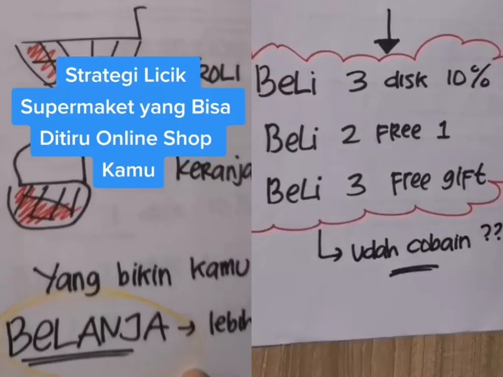 Strategi marketing yang bisa diikuti online shop. (Photo/TikTok/@101bisnis)