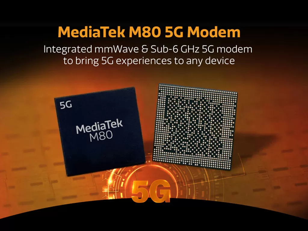 Tampilan modem MediaTek M80 terbaru dengan dukungan mmWave (photo/Dok. MediaTek)