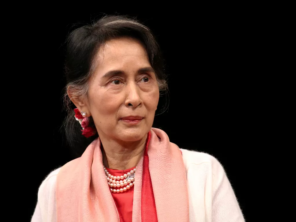 Pemimpin Myanmar, Aung San Suu Kyi yang ditangkan militer Myanmar. (photo/REUTERS/Bria Webb)