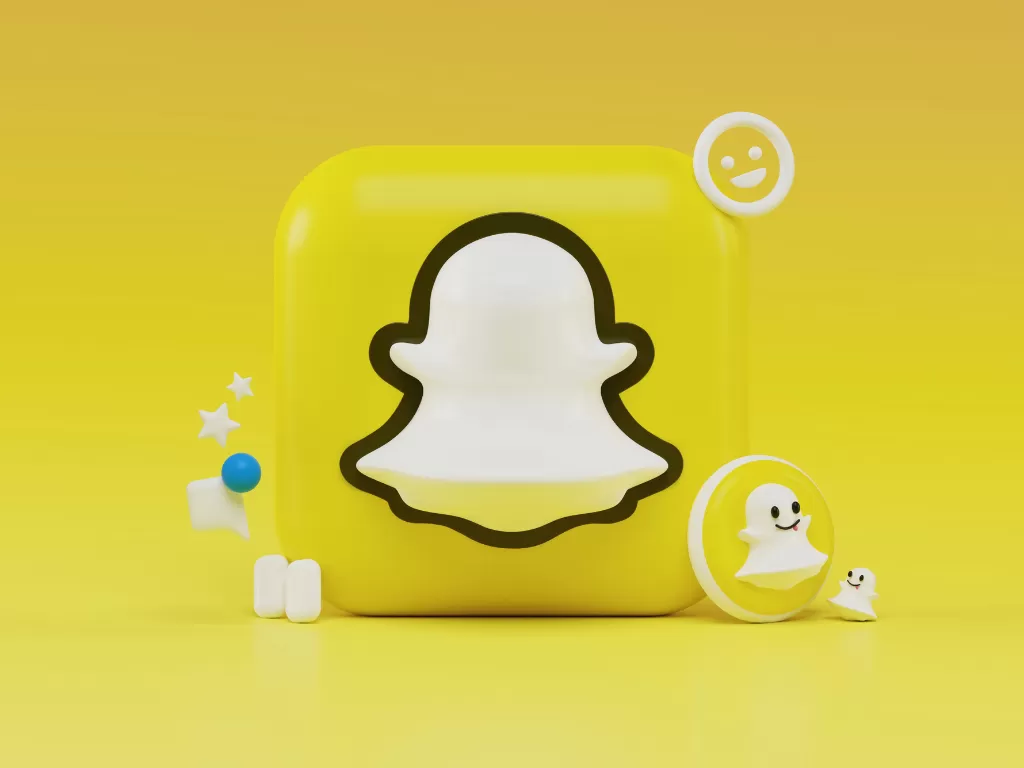 Ilustrasi 3D dari logo aplikasi sosial media Snapchat (photo/Unsplash/Alexander Shatov)