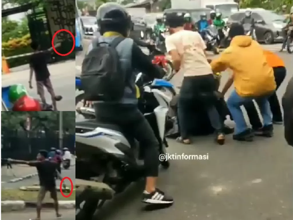 Kolase video aksi koboi jalanan di Jakbar. (Instagram/@jktinformasi).