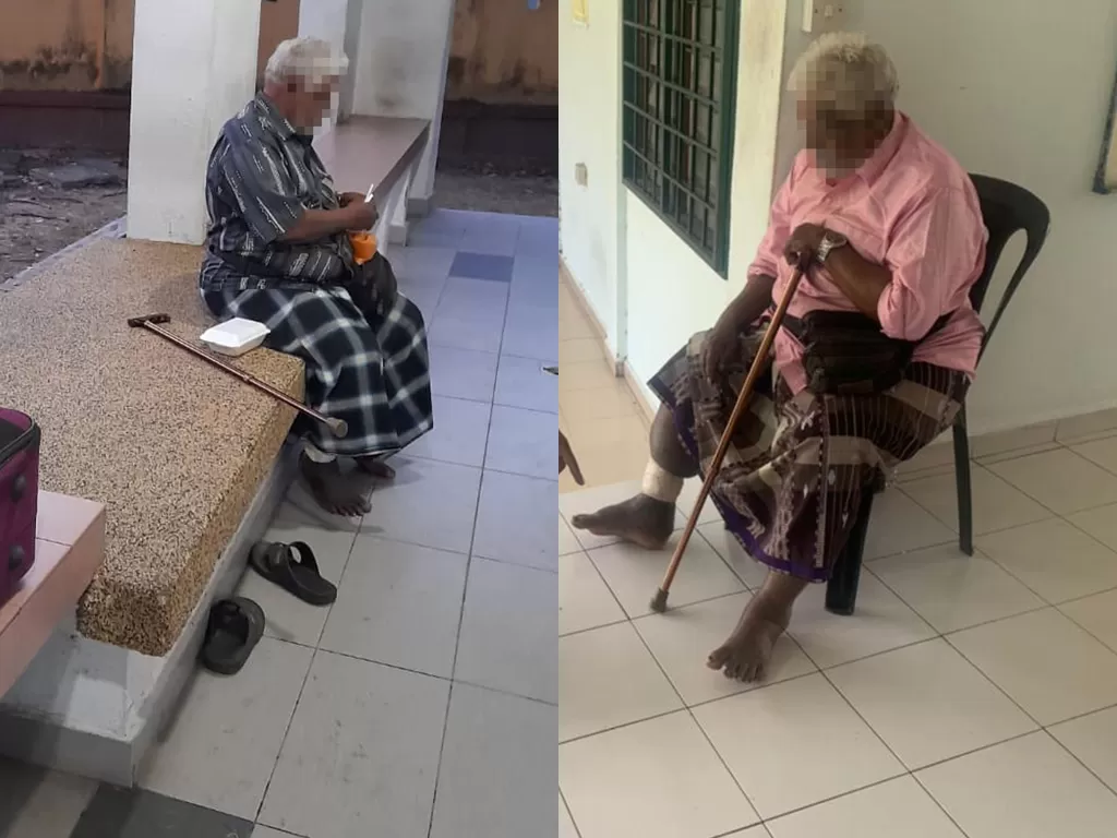 Pria tua yang ditinggalkan keluarganya di surau. (Photo/Facebook/Lembaga Zakat Selangor)