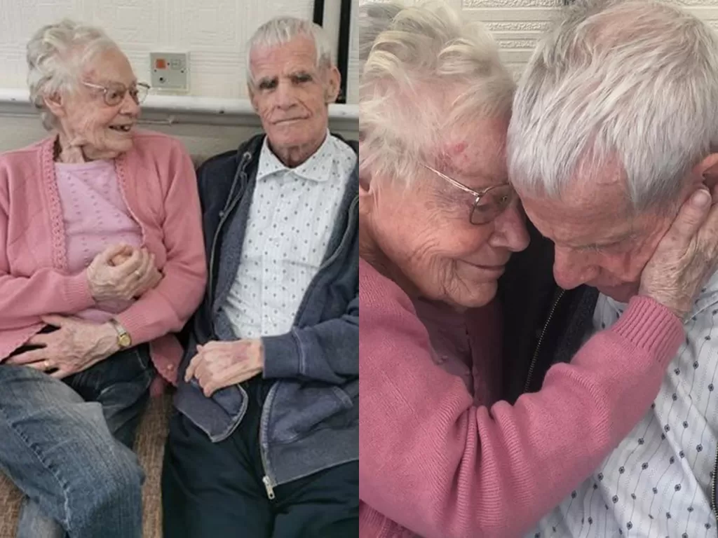 Pasangan lansia yang kembali bertemu setelah 1 tahun berpisah. (Photo/Mirror)