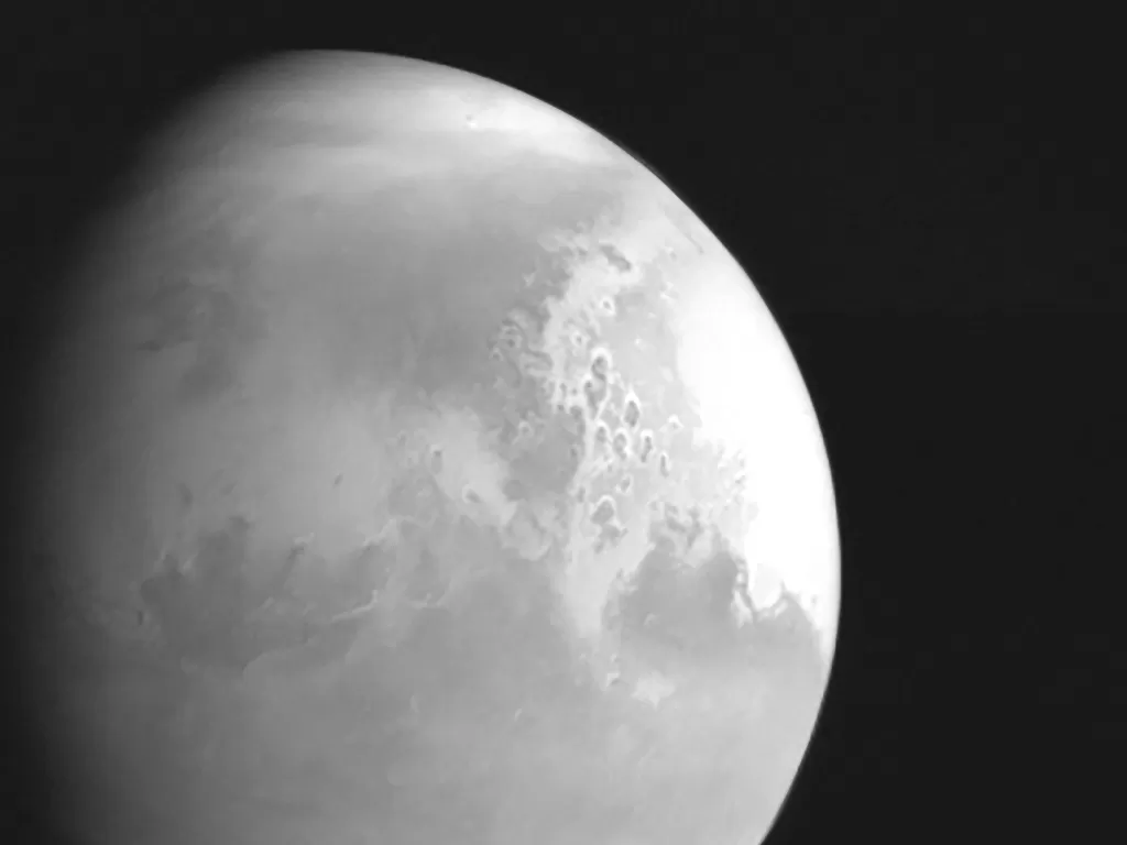 Penampakan planet Mars yang difoto pesawat Tianwen-1. (photo/CNSA)