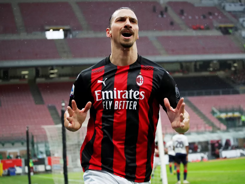 Penyerang AC Milan, Zlatan Ibrahimovic. (photo/REUTERS/Alessandro Garofalo)