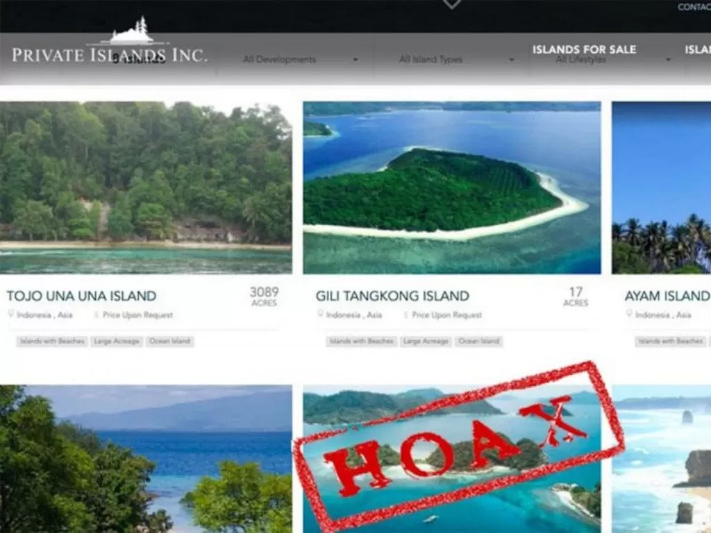 Private Island yang dijual online lokasi diduga di Lombok. (Antara)