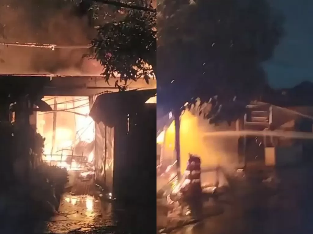 Kebakaran di  Jalan Raya Semer Badung (Instagram/jurnalisrakyat)